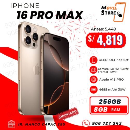 IPHONE 16 PRO MAX - 512 ROM -12 RAM